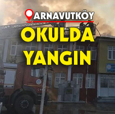 Arnavutköy Haraççı Mahallesi'ndeki Borsa İstanbul İmam Hatip Ortaokulu'nda çıkan yangın