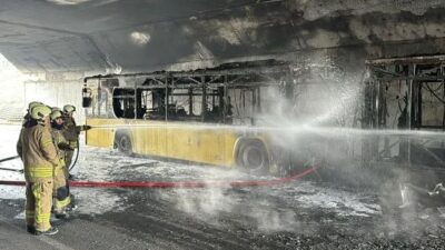 Başakşehir'de Çam ve Sakura Şehir Hastanesi çıkışındaki alt geçitte İETT