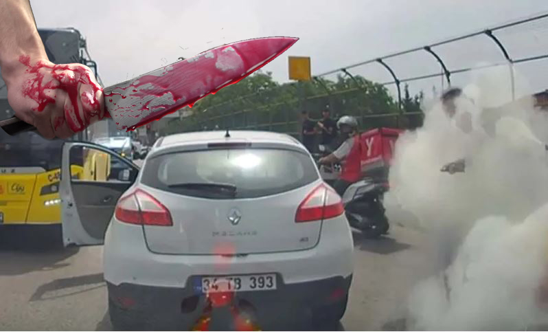 Ataşehir’de trafikte çıkan tartışmada bir sürücü, bıçakla üzerine gelen diğer