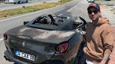 İstanbul Eyüpsultan’da Beşiktaş Başkanı Serdal Adalı’nın oğlu Celal Adalı’nın Ferrari