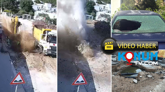 Muğla’nın Bodrum ilçesinde içme suyu hattında yaşanan şiddetli patlama, çevrede