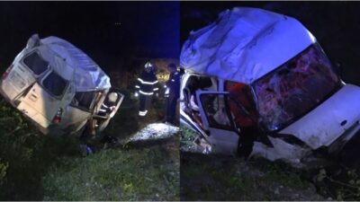 Samsun’un Bafra ilçesinde işçileri taşıyan minibüs şarampole yuvarlandı. Kazada 25