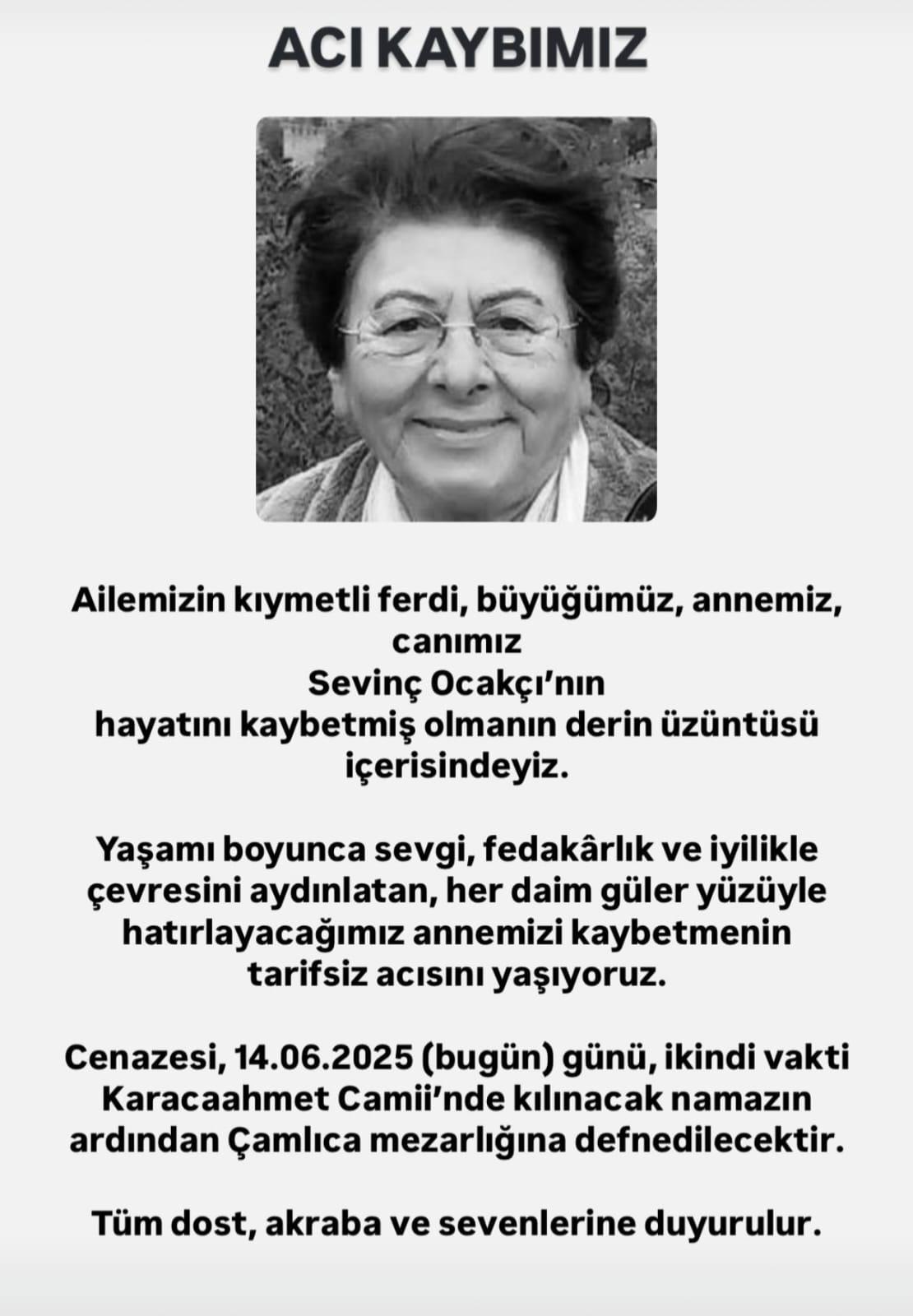Gursel Sarimadenin Aci Gunu kayinvalidesi vefat etti 2