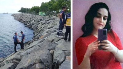 İstanbul Avcılar sahilinde sabah saatlerinde yürüyüş yapan vatandaşlar kayalıklarda bir