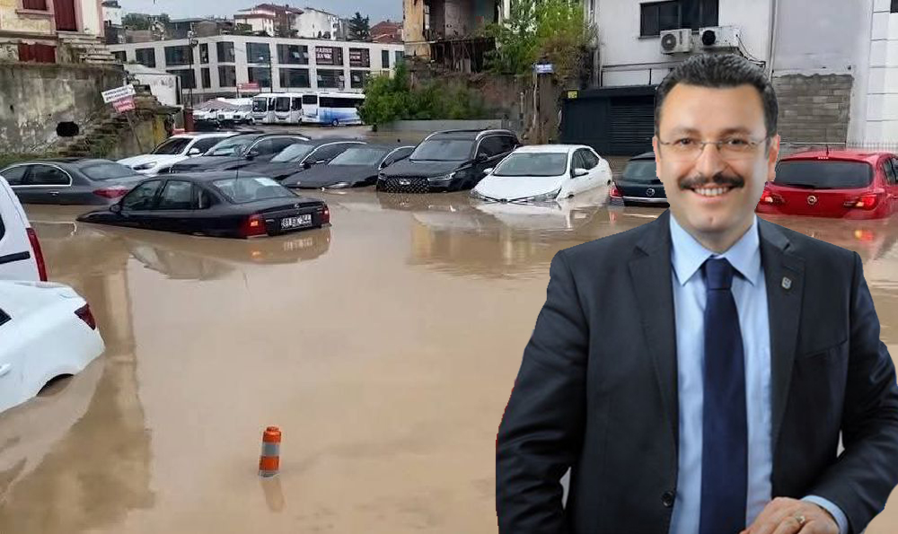Trabzon’da şiddetli yağışlar sele neden oldu. Vatandaşlar mağdur olurken, Belediye