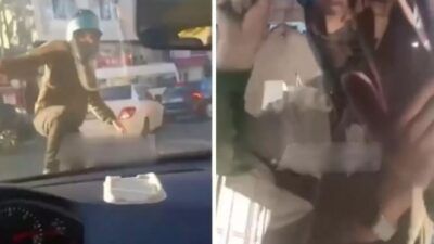 Ümraniye’de trafikte yaşanan tartışma, motorlu bir şahsın araçlara saldırmasıyla sonuçlandı.