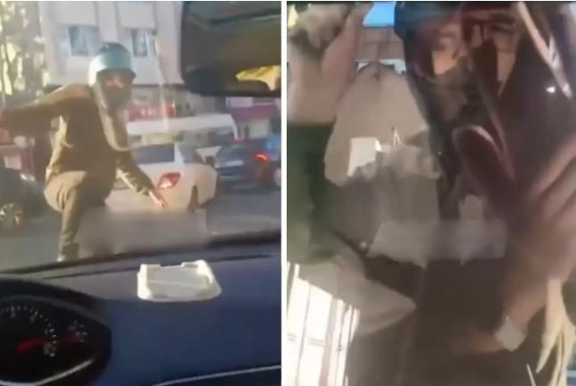 Ümraniye’de trafikte yaşanan tartışma, motorlu bir şahsın araçlara saldırmasıyla sonuçlandı.