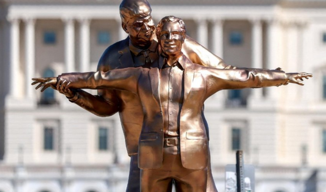 ABD’nin başkenti Washington’da bir parka ABD Başkanı Donald Trump ile