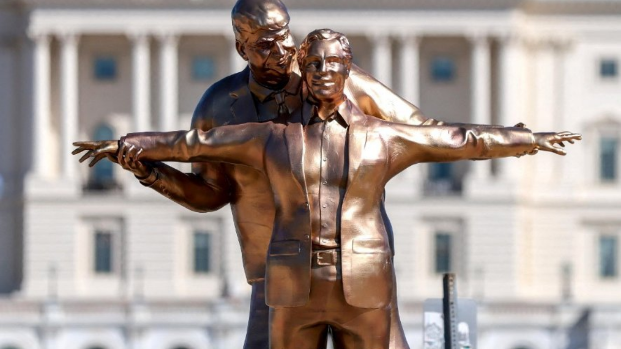 ABD’nin başkenti Washington’da bir parka ABD Başkanı Donald Trump ile